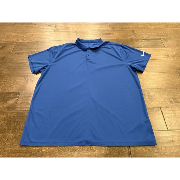 Nike Mens Blue 1/4 Button Polo Dri-Fit Collared Golf Lightweight Shirt Size XXL - Picture 2 of 9